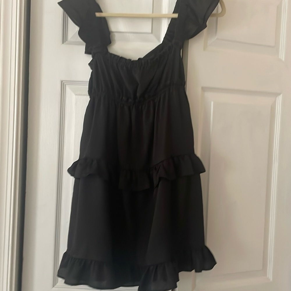 Black ruffle dress